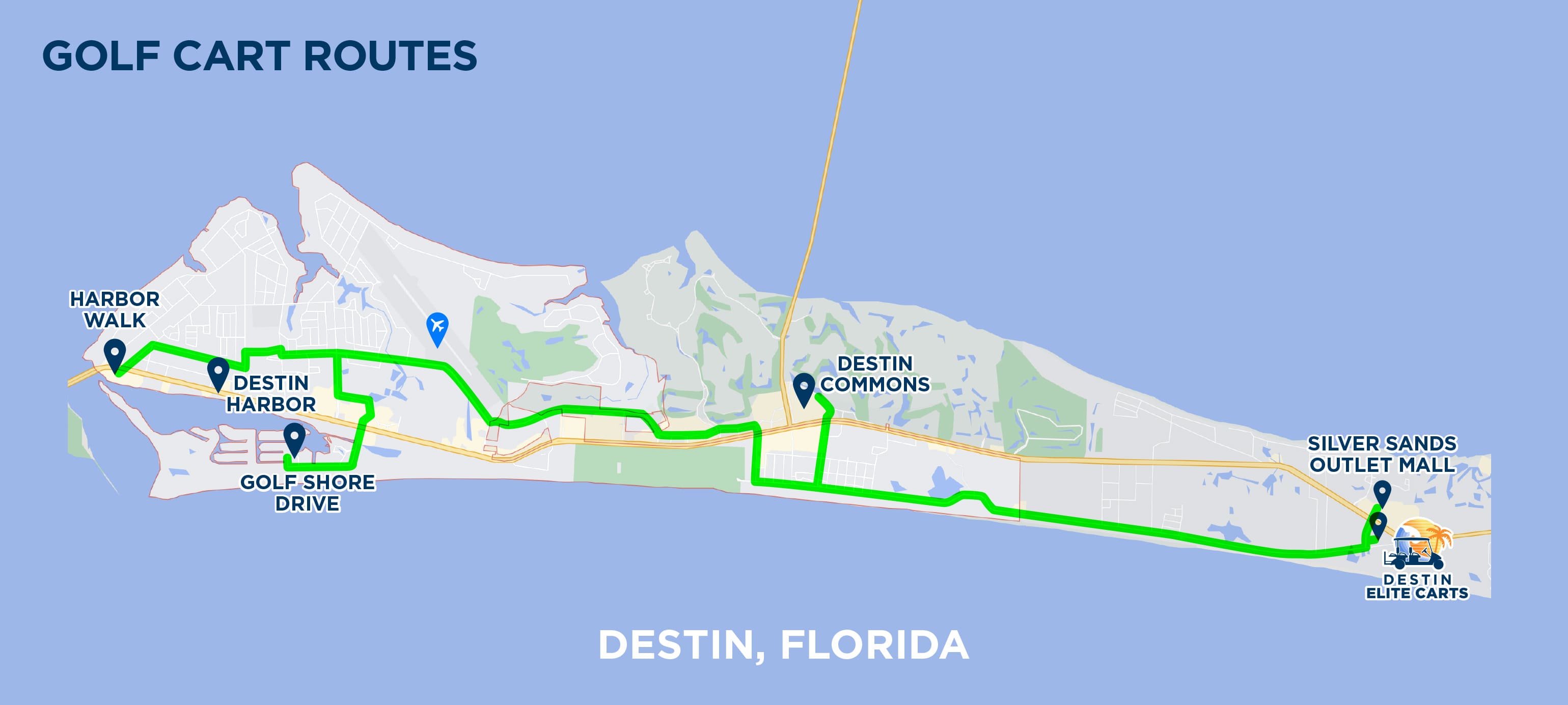 Destin Elite Carts Golf Cart Routes in Destin Florida